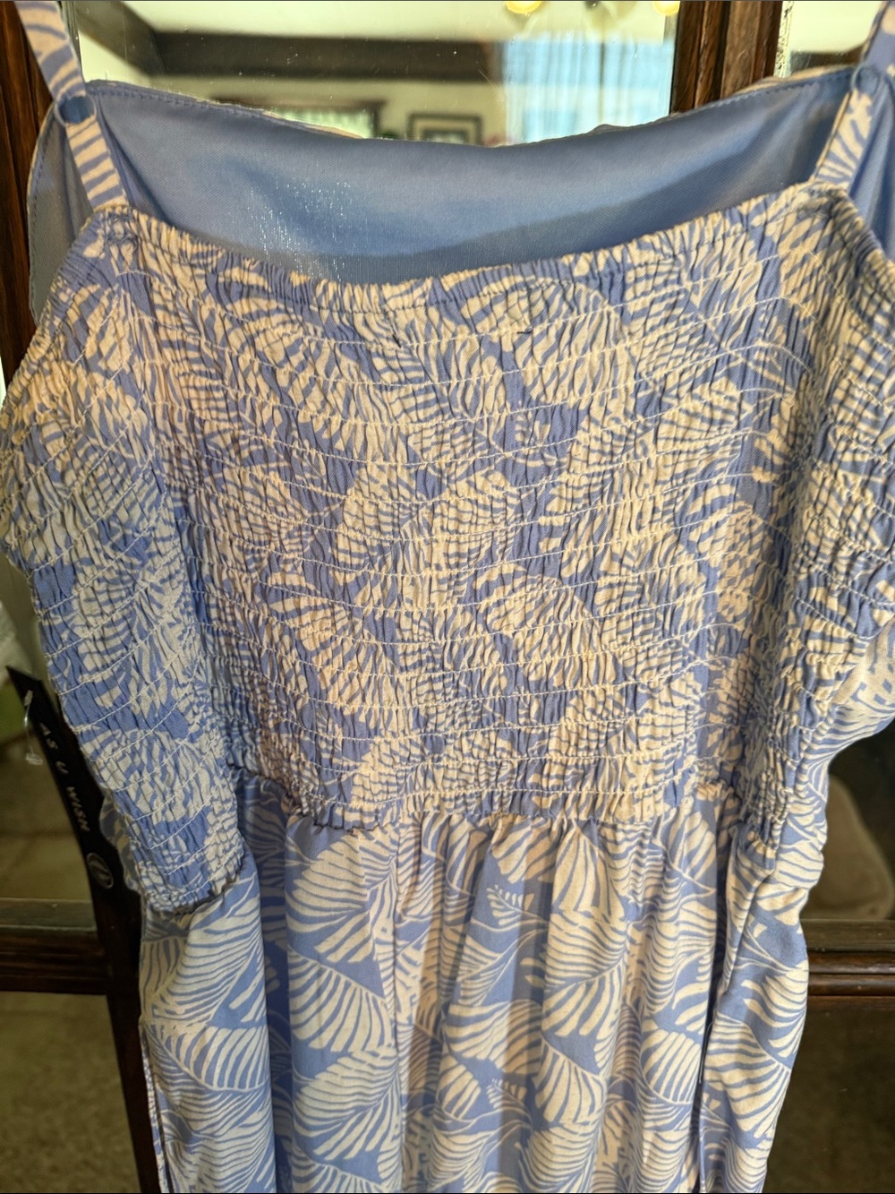 As U Wish Lavender and White Leaf-Print Spaghetti-Strap Jumpsuit - Picture 6 of 7